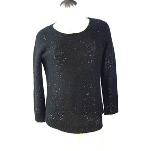 3/$25 Anne Klein Size XS Black Sequin Sweater